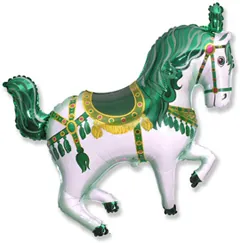 Фольгированная фигура «Лошадь цирковая» зеленая