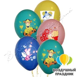 Шар с гелием «Дисней Винни» многоцветный